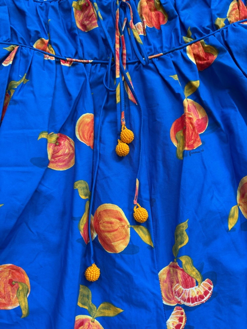 Farm Rio Blue Citrus Print Spaghetti Strap Romper - Picture 5 of 11